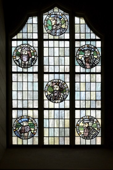 All Saint Church or Castle Church, Stained glass window, Luther City Wittenberg, Saxony Anhalt, Germany, Europe