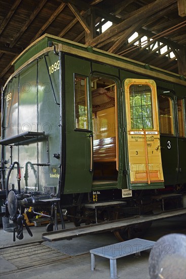 Europe, Germany, Aumühle, Holstein, Duchy of Lauenburg, Hamburg metropolitan region, Aumühle engine shed museum railway, passenger coach from 1892, BLick in 3rd class compartment, wooden class, Europe