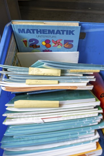 Classroom of a fourth grade, after school, the building is older but in good condition, school books