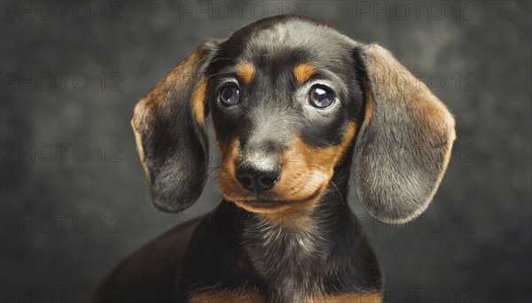 Pets, dog, portrait of his dachshund, kitten, puppy, AI-generated, AI generated