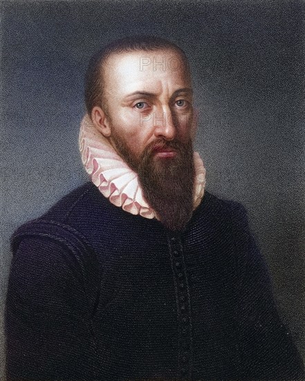 Ambroise Pare 1510-1590, French physician, From the book Gallery of Portraits, 1833, Historic, digitally restored reproduction from a 19th century original, Record date not stated