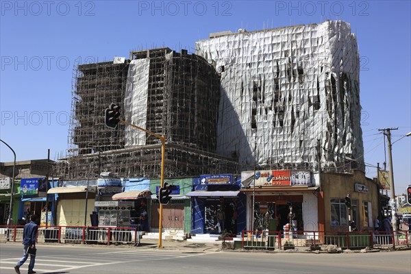 Addis Ababa, in the city centre, construction of high-rise buildings, Ethiopia, Africa