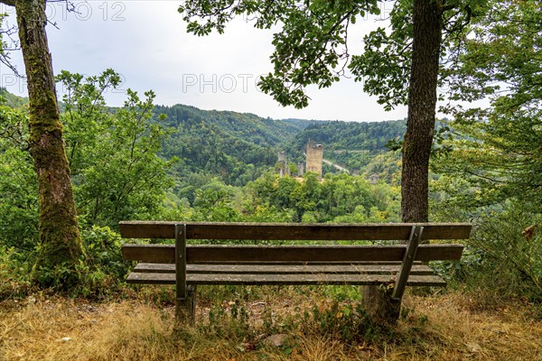 Manderscheid castles, Oberburg and Niederburg, Manderscheid, Eifel, Rhineland-Palatinate. Germany