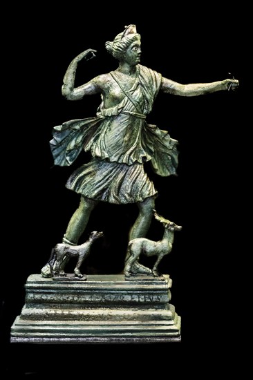 Statuettes depicting Diana the huntress from the 2nd-3rd century, Museo Archeologico Concordiese with finds from the Roman period, medieval old town, Portogruaro, Veneto, Friuli, Italy, Portogruaro, Veneto, Italy, Europe