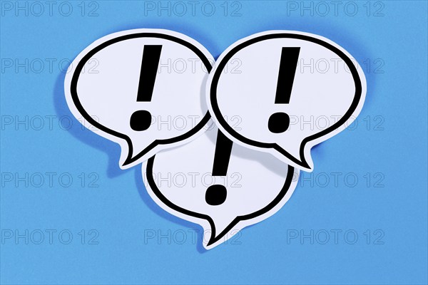 Exclamation mark Attention Symbol Caution Important Danger in speech bubbles Information Communication Concept Talking