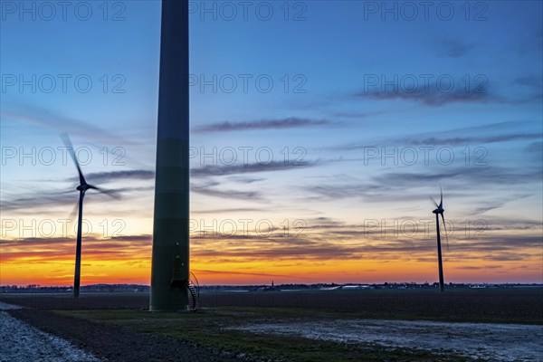 Wind power plants, wind farm, near Jackerath, Rhenish lignite mining area