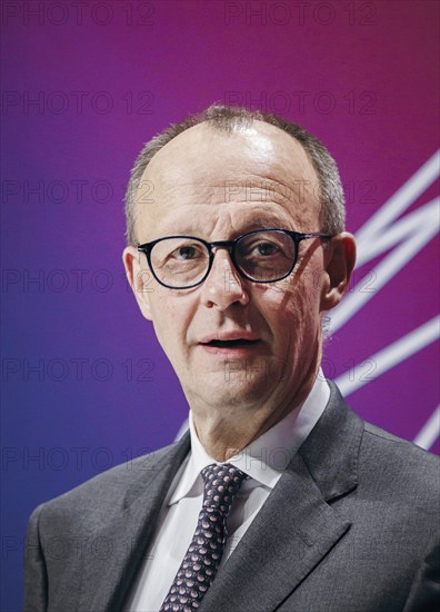 Friedrich Merz, Chairman of the CDU/CSU parliamentary group in the German Bundestag, recorded at the event, Wir hören zu | Gipfel der CDU/CSU-Fraktion I Wirtschaftswende für Deutschland at the German Bundestag in Berlin, 1 February 2024