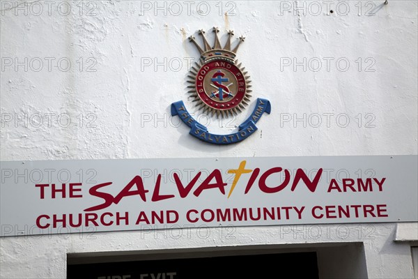 Salvation Army church and community centre sign, Woodbridge, Suffolk, England, UK