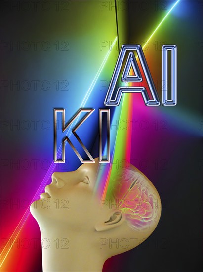 Symbol photo, AI, AI, ChatGBT, OpenAI, chatbot, artificial intelligence, artificial intelligence, IT system, computer science, AI learning, IT technology, computer system, software, Microsoft, silicon brain, thinking machine, creativity, new wonder of the world, Einstein replacement, questionable intelligence, AI research, language robot, algorithm