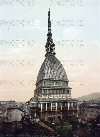 Mole Antonelliana, Torino, Turin, Piedmont, Italy, 1890, Historical, digitally restored reproduction from a 19th century original, Record date not stated, Europe