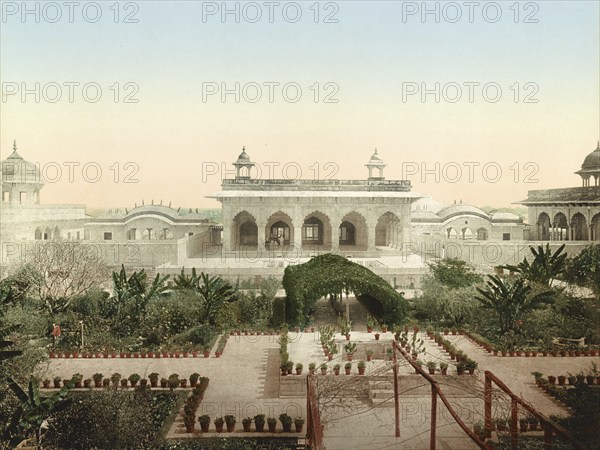 Agra. Diwan-i-Chas, India, digitally restored reproduction from a 19th century original, record date not stated, India, digitally restored reproduction from a 19th century original, record date not stated, Asia