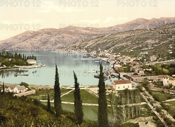 Gravosa, Dubrovnik, district of Gruz, the harbour, Dalmatia, Croatia, Austro-Hungary, digitally restored reproduction from a 19th century original, record date not stated, district of Gruz, the harbor, Dalmatia, Croatia, Austro-Hungary, digitally restored reproduction from a 19th century original, record date not stated, Europe