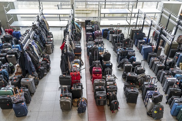 Luggage storage, cloakroom, in an exhibition hall, at the Hannover Messe, Lower Saxony, Germany, Europe