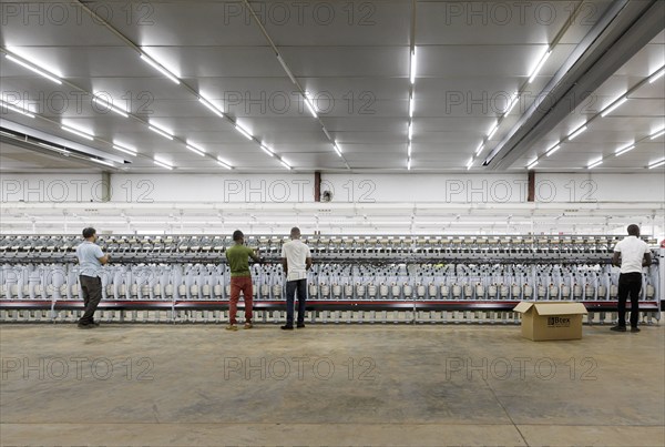 BENIN TEXTILE CORPORATION BENIN. processing of cotton in a spinning mill factory near Cotonou in Benin, Glo-Djigbe, 07/03/2024