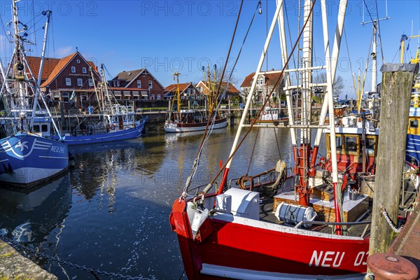 Cutter harbour Neuharlingersiel, Lower Saxony, Germany, Europe