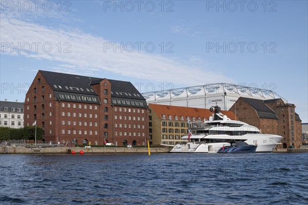 72m luxury yacht or superyacht Vanish George Town with helicopter by Larry Van Tuyl, designed by Harrison Eidsgaard, harbour, Copenhagen, Denmark, Europe