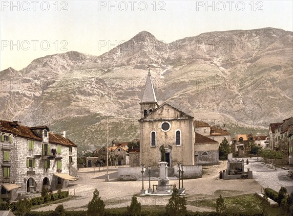 Makarska, Domplatz, Dalmatia, Kroatien, Österreich-Ungarn, digitally restored reproduction from a 19th century original, record date not stated, Cathedral Square, Dalmatia, Croatia, Austro-Hungary, digitally restored reproduction from a 19th century original, record date not stated, Europe