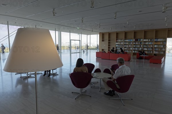 Reading room in the cultural centre of the Stavros Niarchos Foundation, architect Renzo Piano, Kallithea, metropolitan region of Athens, Attica, Greece, Europe