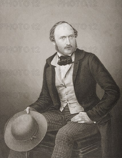 His Royal Highness Albert, Prince Consort of Great Britain and Ireland, original name Francis Albert Augustus Charles Emmanuel, Prince of Saxe-Coburg-Gotha, 1819-1861, painted by DJ Pound after a photograph by Mayall. From the book The Drawing-Room Portrait Gallery of Eminent Personages, published in London 1859, digitally restored reproduction from a 19th century original, record date not stated