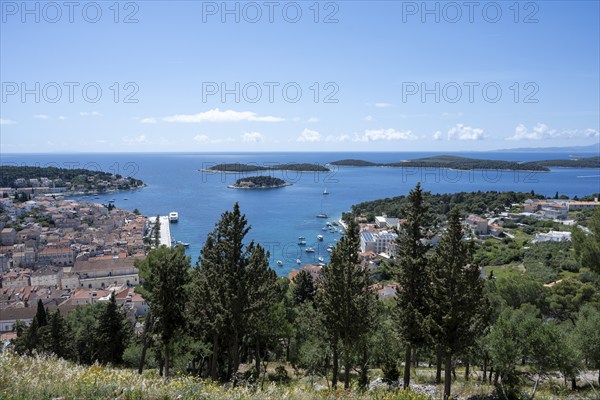 View of Hvar Old Town, Hvar Island, Dalmatia, Croatia, Europe