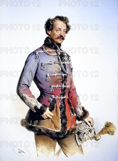 Friedrich Prince of Liechtenstein (1807-1885), k. k. General of the Cavalry, Historical, digitally restored reproduction from a 19th century original, Record date not stated