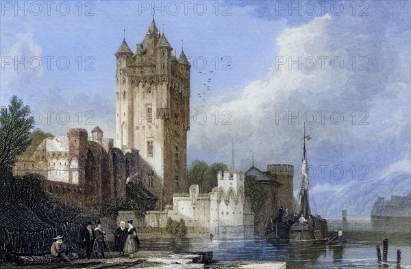 The Gothic towers of Ellfeld, Germany, Historical, digitally restored reproduction from a 19th century original, Record date not stated, Europe