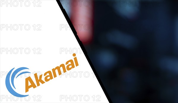 Dhaka, Bangladesh- 09 Nov 2024: Akamai logo is displayed on smartphone