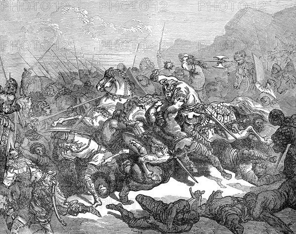 Charles Martel at the Battle of Tours or Poitiers, 10 October 732