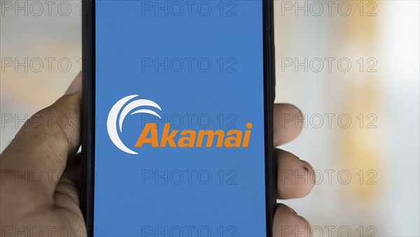 Dhaka, Bangladesh- 09 Nov 2024: Akamai logo is displayed on smartphone