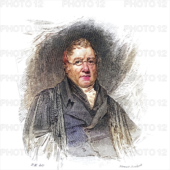 John Playfair (1748-1819) mathematician and geologist, born in Benvie, Argyll, Scotland, engraving from Peter's Letters to his Kinsfolk by Peter Morris (Edinburgh, 1819), Historical, digitally restored reproduction from a 19th century original, Record date not stated