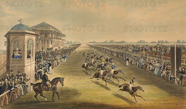 Doncaster Race for the Great St Legder Stakes, famous horse race in England, 1839, Historical, digitally restored reproduction from a 19th century original, Record date not stated