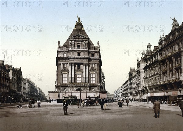 Boulevard du Nord et de la Senne, Brussels, Belgium, Historic, digitally restored reproduction from a 19th century original, Record date not stated, Europe