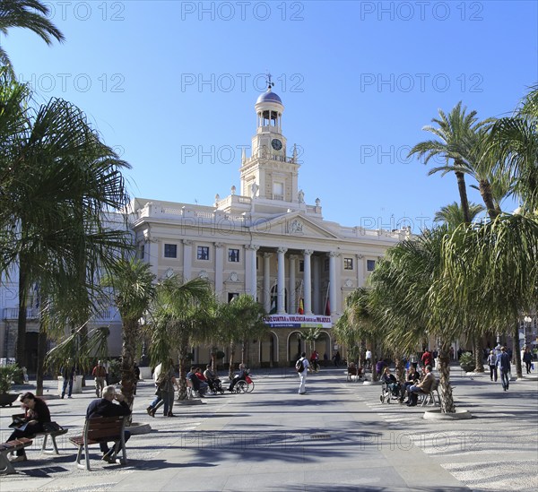 Ayuntamiento city hall building in Plaza de San Juan de Dios, Cadiz, Spain, Europe