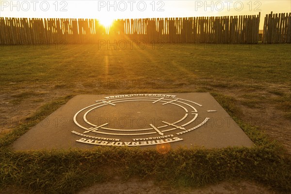 The circular ditch complex of Goseck is a Neolithic circular ditch complex on the north-western outskirts of Goseck in Saxony-Anhalt. The ring-shaped soil discolourations were discovered in 1991 during a reconnaissance flight by the aerial archaeologist Otto Braasch and reported as a new ground monument, Goseck, Saxony-Anhalt, Germany, Europe