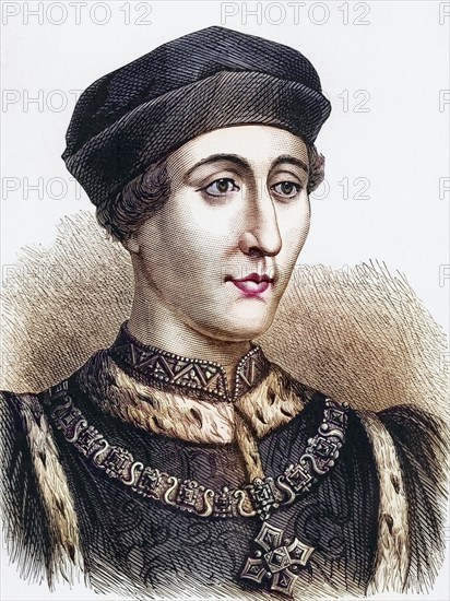 Henry VI (1421-71), King of England from 1422, only child of Henry V and Catherine of Valois, last Plantagenet King of England, his throne was ascended by Edward IV in 1461, Henry was assassinated on 21 May 1471, Historical, digitally restored reproduction from a 19th century original, Record date not stated