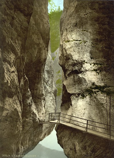 Lutschinen, Aareschlucht, Berner Oberland, Schweiz, Historische, digital restaurierte Reproduktion nach einem Original aus dem 19. Jahrhundert, Aufnahmedatum nicht angegeben