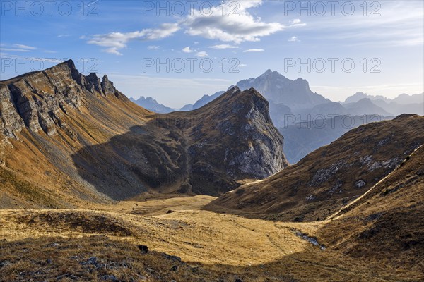 Dolomites in autumn, Mondeval Plateau, Lasso di Giau, Belluno, Italy, Europe