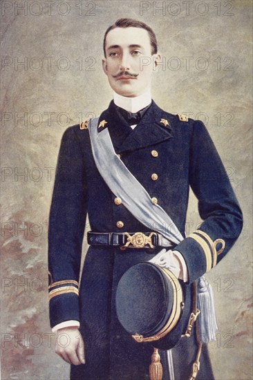 Prince Luigi Amedeo of Savoy-Aosta, Duke of Abruzzo. Full name: Luigi Amedeo Giuseppe Maria Ferdinando Francesco di Savoia-Aosta. 1873 to 1933, Italian prince, mountaineer, explorer and admiral of the Italian Navy during the First World War, digitally restored reproduction from a 19th century original, record date not stated