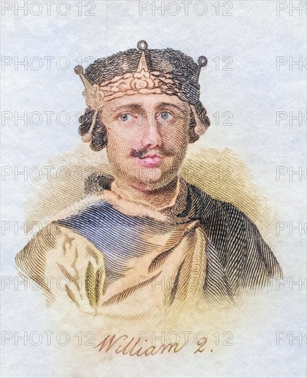 William II Rufus the Red 1087-1100 King of England, Historical, digitally restored reproduction from a 19th century original, Record date not stated