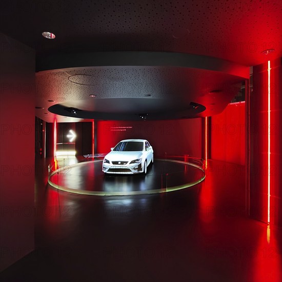 Interior view of the Seat Pavilion, Autostadt, Volkswagen AG, Wolfsburg, Lower Saxony, Germany, Europe