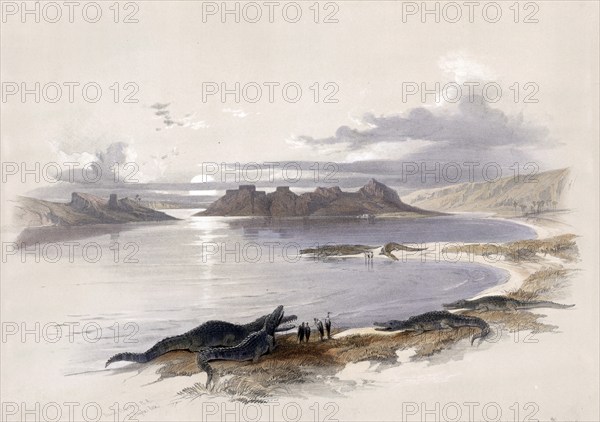 Wadi Dabod, Nubia, Egypt, c. 1850, Historical, digitally restored reproduction from a 19th century original, exact date unknown, AI generated, Africa