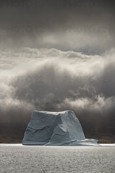 Floating iceberg, Scoresbysund or Kangertittivaq in Greenlandic, the largest and longest fjord system in the world, East Greenland, Greenland, North America