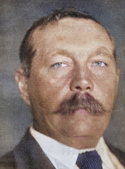 Sir Arthur Conan Doyle, 1859 -1930, English writer and physician, Illustration from the book The Masterpiece Library of Short Stories, Historical, digitally restored reproduction from a 19th century original, Record date not stated