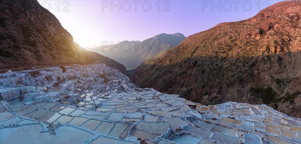 Scenic salinas Maras Salt mines in Sacred Valley Valle Sagrado in Cusco, Peru, South America