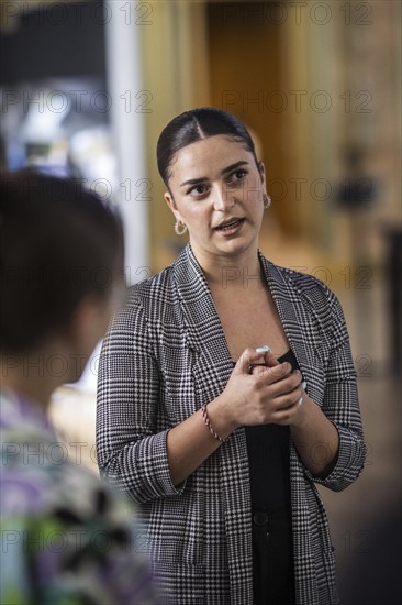 Exhibition at the Federal Foreign Office in Berlin: Jihan Alomar survived the genocide of the Yazidi woman 10 years ago and gives a tour of the exhibition The woman who defeated IS, photographed in Berlin, 22 August 2024