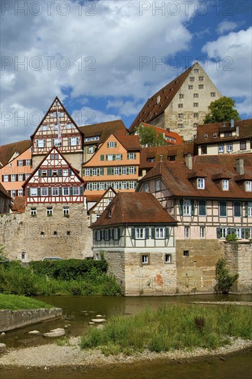 Europe, Germany, Baden-Württemberg, Schwäbisch Hall, an der Kocher, View from Unterwöhrd to the old town, Schwäbisch Hall, Baden-Württemberg, Germany, Europe