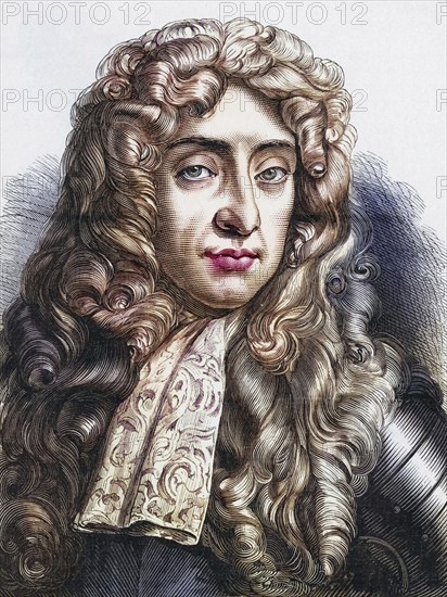 James II (1633-1701) King of Great Britain and Ireland 1685-1688, son of Charles I and brother of Charles II, The last Roman Catholic King of England, he fled to France after William of Orange (William III) landed in Torbay, Member of the Stuart dynasty, Historical, digitally restored reproduction from a 19th century original, Record date not stated