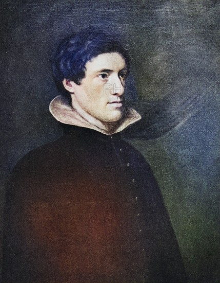 Charles Lamb in his thirtieth year, in the dress of a Venetian senator. Penname Elia 1775-1834 English essayist, Historical, digitally restored reproduction from a 19th century original, Record date not stated