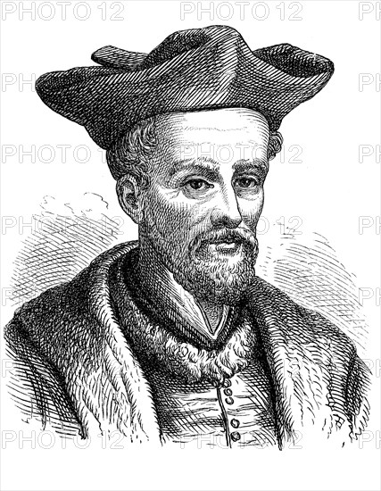 Francois Rabelais, ca. 1494, 9 April 1553, was a French Renaissance writer, humanist, Roman Catholic friar (Franciscan from 1511, Benedictine from 1524) and practising physician, Historical, digital reproduction of an original from the 19th century