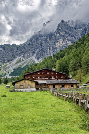 Schlickeralm Telfes, Stubai Alps near Telfes and Fulpmes, high mountains of the Alps, weather mood, cloud mood, Tyrol, Austria, Europe